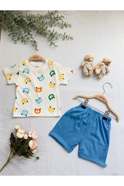 Minim Teddy Bear Printed Top and Bottom Set