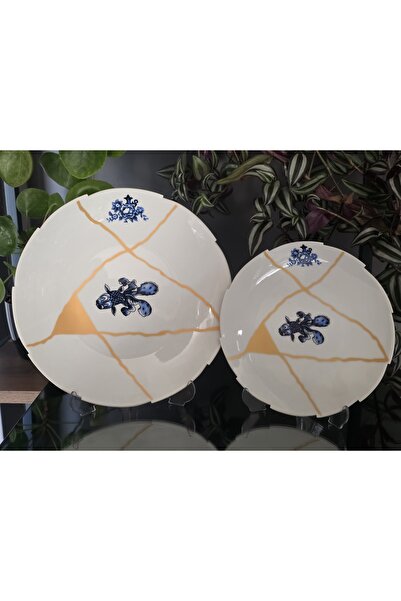 FERMATO طقم 12 قطعة من أطباق الكيك والتقديم من البورسلين لـ 6 أشخاص من سلسلة ...