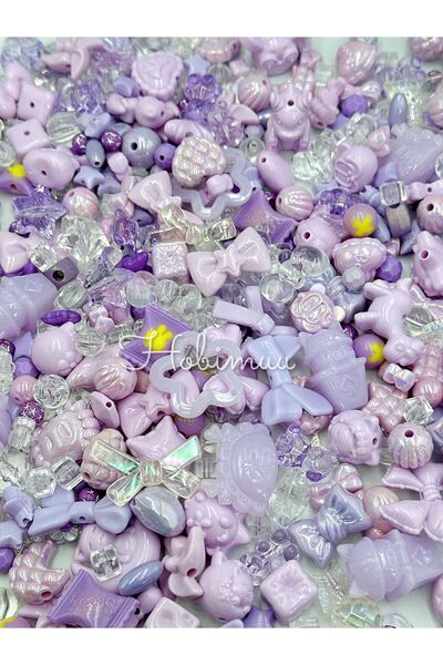 312 KONSEPT Ακρυλικές χάντρες 50 τεμαχίων σε μικτά σχήματα σε μωβ αποχρώσεις