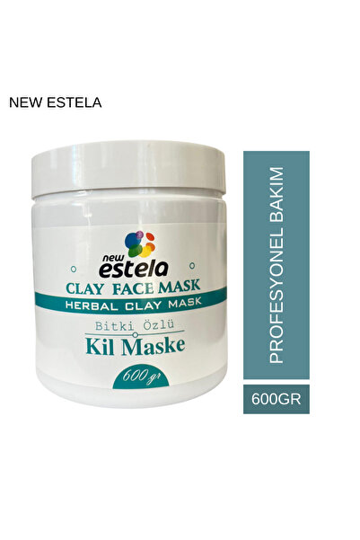 new estela KİL MASKE ,PROFESYONEL BAKIM, BİTKİ ÖZLÜ /HERBAL CLAY MASK 600GR