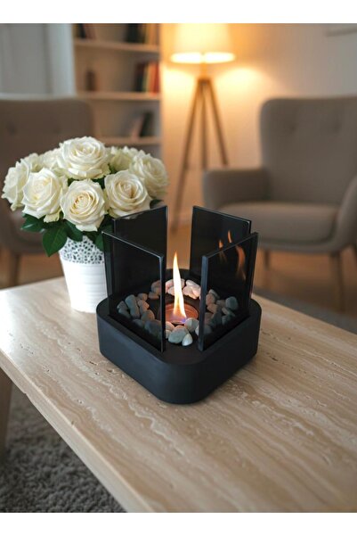 ZEYDADA Masaüstü Bioethanol kare Şömine camlı