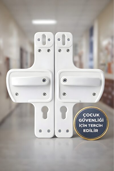 hilal kimya Okul-Kreş Kapıları Için Maksimum Güvenlik Dayanıklılık Sunan Kırılmaz Bariyerli Kapı Kolu-Beyaz