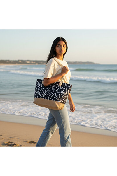 back moda حقيبة الشاطئ ستة من القش