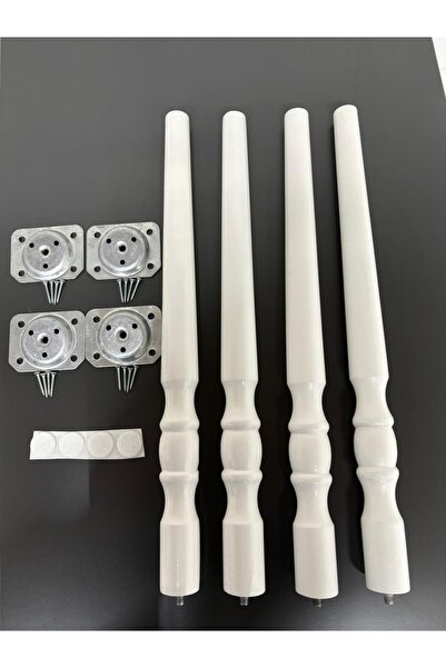 HAMADEX 49 cm Beyaz Torna Ayak 4 adet ayak ve bağlantı aparatları