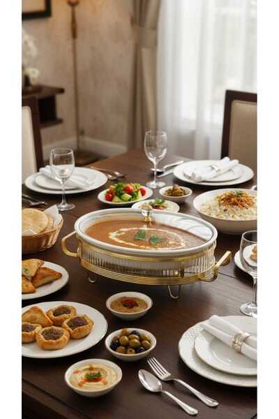 Generic Buffet warmer, oval serving dish, 12 cm, with a unique and elegant design.