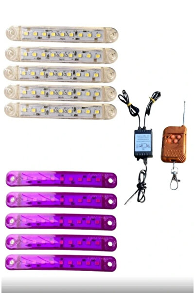 E.K.Tuning Uzaktan Kumandalı 9 Ledli 10 Adet Parmak Led Mor Beyaz