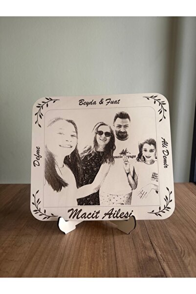 Runc Design Kişiye Özel Ahşap Fotoğraf | Aile Hediyesi | Masaüstü Dekoratif A...