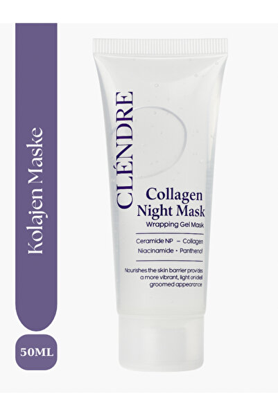 CLENDRE Kolajen Gece Maskesi Soyulabilir Cam Gibi Cilt Görünümü Aydınlatıc