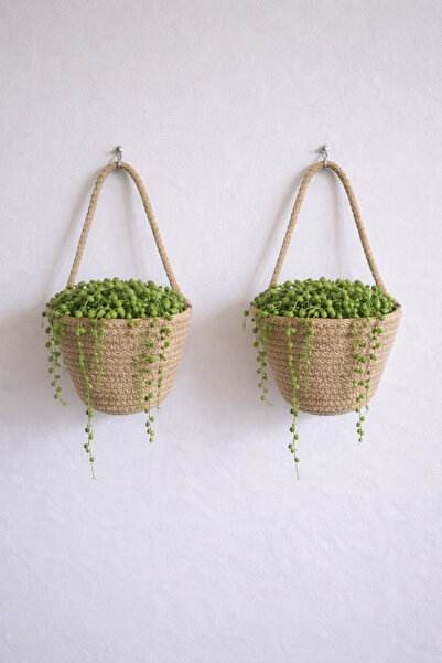 ÖRGÜM سلة زهور صغيرة مزخرفة متعددة الأغراض مقاس 12×10 سم (لا تشمل النباتات أو...