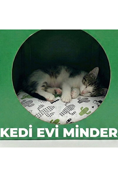 AlaPet Kedi Evi Minderi (Kedi Köpek Evi Kulübesi Yuvası) Kedi Yuvası Minderi Yumuşacık