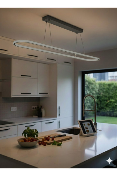 N Naturel Aydınlatma 120cm Ledli Sarkıt Avize / İçe ve Dışa Işıklı / 3 Renk I...