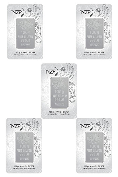 Lora Kuyumculuk 5 Adet 100 Gram Külçe Gümüş 999