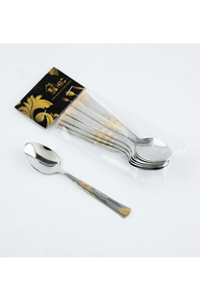 HIC 6 ملاعق شاي من الفولاذ المقاوم للصدأ باللون الذهبي