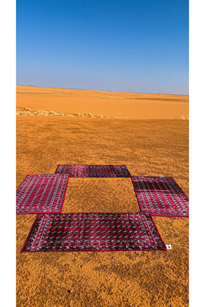 Segadty مجموعة من 4 مدات أفغانية تقليدية من سيجادتي، متينة، للتخييم والسفر، لون أحمر، 80 × 150 سم.