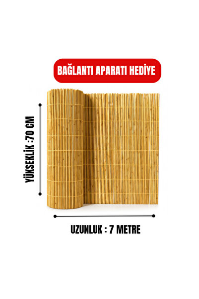 70 Cm X 7 Meters Natural Cane Wire Mesh Fence - Garden Fence | Balcony Fence - Canopy Fence-Bamboo Look Fence