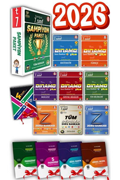 Tonguç Yayınları Tonguç Yayınları 7.sınıf Tüm Dersler Soru Bankası Dinamo Zoru Şampiyon Paket