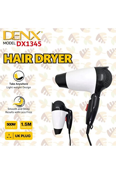 Generic DNEX 500W Folding Hair Dryer, Make shiny and smoothy with Less frizz ...