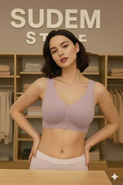 M.F.Ö LİNGERİE M.F.Ö Balensiz Lazer Dikişşiz Kaplı Önden Kopçalı (Düğmeli Çıtçıtlı) Sütyen Büstiyer