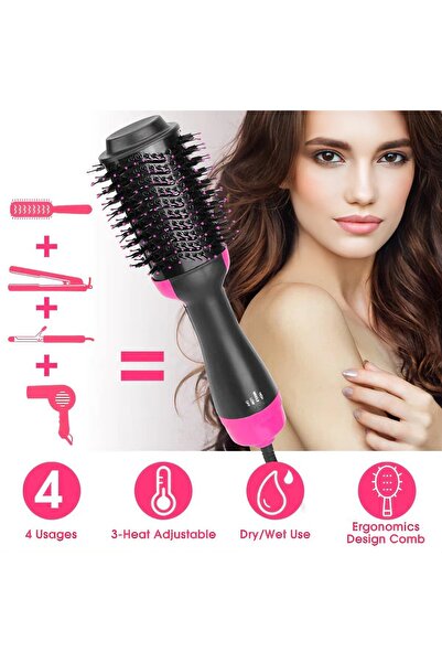 Generic فرشاة تجفيف الشعر الكهربائية 4 في 1 من AB Wakeel، لتصفيف الشعر وتمليسه