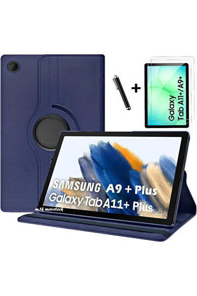 m.tk moveteck حافظة جالاكسي تاب A11+ بلس/A9 بلس مقاس 11 بوصة، غطاء حماية قابل للدوران 360 درجة مع حامل وواقي شاشة وطقم قلم