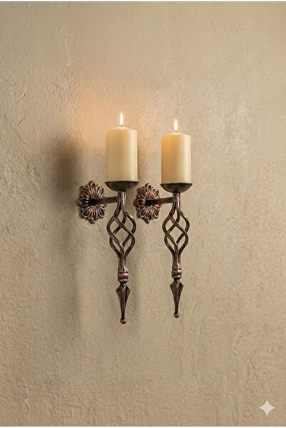 Samsun Demsa Demir Ferforje Eskitme Renk İkili Spear Mumluk Şamdan