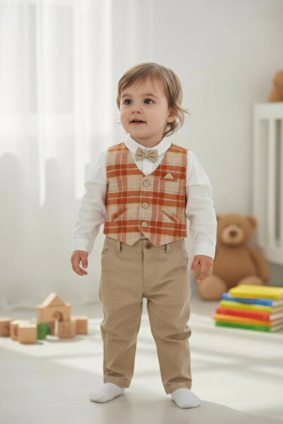 Butik Babydola Baby Bow Tie Shirt Pants Vest 4-Piece Set