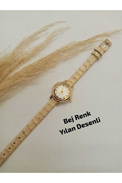 Brality New Retro Vintage Beige Color Snake Pattern Cord Minimal Stylish Gold...