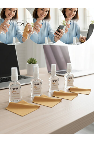 otio Gözlük ve Ekran Temizleme Spreyi, 4 Adet 50ml ve 4 Adet Temizleme Mendili