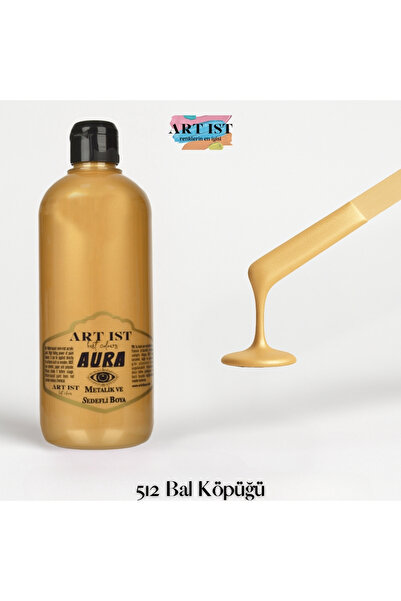 ART IST AURA Sedefli ve Vernikli Metalik Akrilik Boya 500 ml – 512 Bal Köpüğü | Ahşap, Metal, Seramik, Hobi