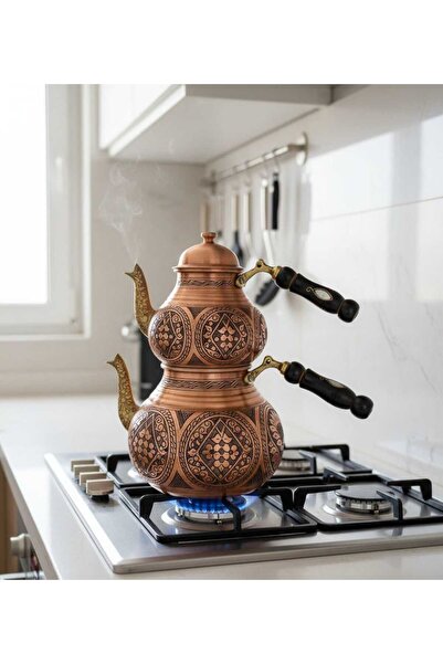 Tanrıkulu Bakırcılık Bakır El İşlemeli Çaydanlık