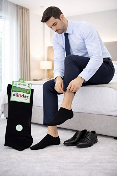 Dündar Plus Erkek Bambu Patik Çorap Dikişsiz 4 'lü