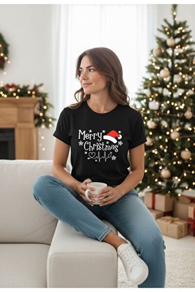 LELVANİ Χαρούμενα Χριστούγεννα Μπλουζάκι με στάμπα με γραπτό σχέδιο