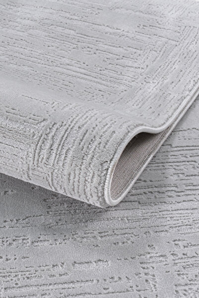 Loomina Home Bamboo Nordic Serisi Açık Gri Bambu Dokulu Salon Halısı – Modern...