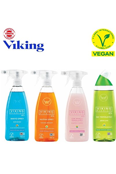 Viking Premium 4'lü (çok Amaçlı, Banyo, Mutfak, Wc) Paket 750 Ml X 4 Adet
