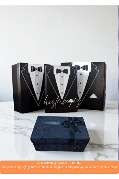 SKY UP Ahşap Sandıklı 4 'lü Damat Çeyiz Bohça Kutu Set