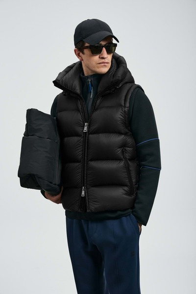 Lufian Ανδρικό γιλέκο Moses Goose Feather Μαύρο