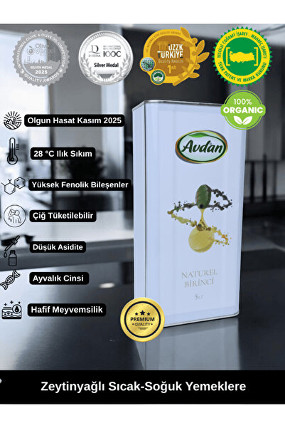 AVDAN ZEYTİNYAG AVDAN ORGANİK NATUREL BİRİNCİ ZEYTİNYAĞI 5 LT