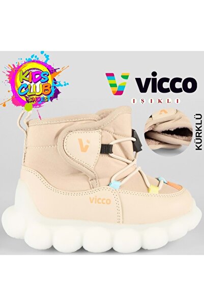 Vicco TaTu Phylon Kauçuk Işıklı Taban Kar Botu Ortopedik Çocuk Bot BEJ