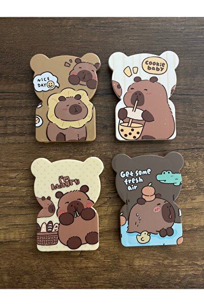 gülümse gel Kız Çocuk 1 Adet Capybara Aynalı Tarak Kapibara Taraklı Ayna Cep ...