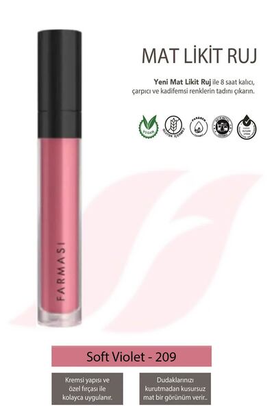 Farmasi Mat Likit Ruj 4 Ml 209 Soft Vıolet