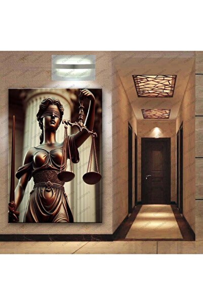 caddeko Adalet Tanrıçası Themis Kanvas Tablo Avukat Hukuk Bürosu Hediyesi hkk28
