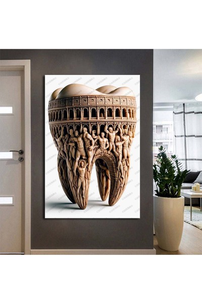 caddeko Dişçi Tablosu Dişçi Dekorasyon Duvar Dekoru Hediyelik Kolezyum dsc499