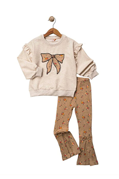 DECO Fiyonk Nakışlı Kız Çocuk Takım