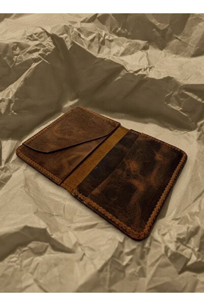 LAYDA محفظة/حامل بطاقات من الجلد الطبيعي بنسبة 100%، لون بني فاتح، خاص بعيد ا...