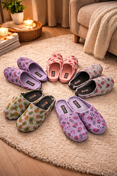 GEZER 3 Pairs of Shipping Gondol House Slippers with Felt Orthopedic Insoles