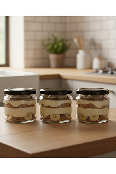 junibeliw 3 Adet Çok Amaçlı Cam Şişe 330cc Tatlı Magnolia Sos Kavanozu Metal Kapak 3x330cc