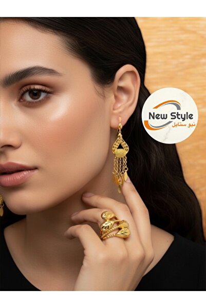 NEW STYLE متجر نيو ستايل يقدم طقم اكسسوار شبيه وبديل للذهب يأتي بعلبة - انظر التفاصيل في مميزات المنتج