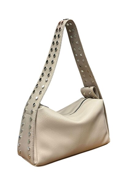 H&D COLLECTİON Τσάντα χειρός και ώμου σε στυλ με καρφώματα βιζόν