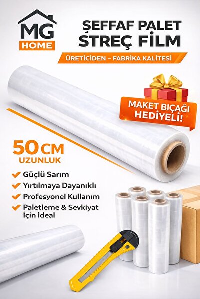 VENON 📦 1 Adet Palet Streç ve Falçata Seti Hediyeli 📦Eşya Sarma Kaliteli Eş...