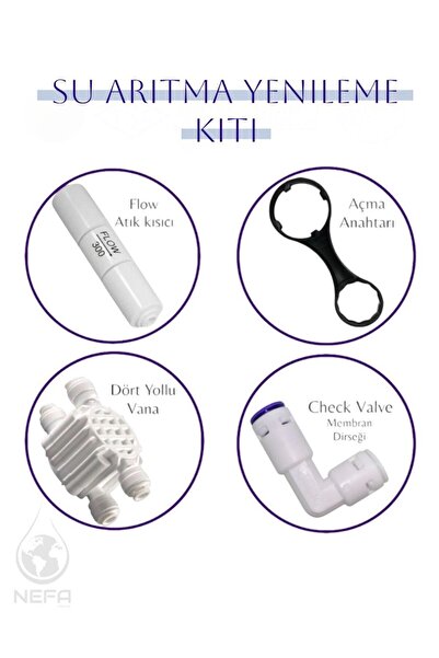 Nefa Tüm Su Arıtma Cihazları İçin Uyumlu Cihaz Yenileme Seti, (Yedek Parça Kiti)